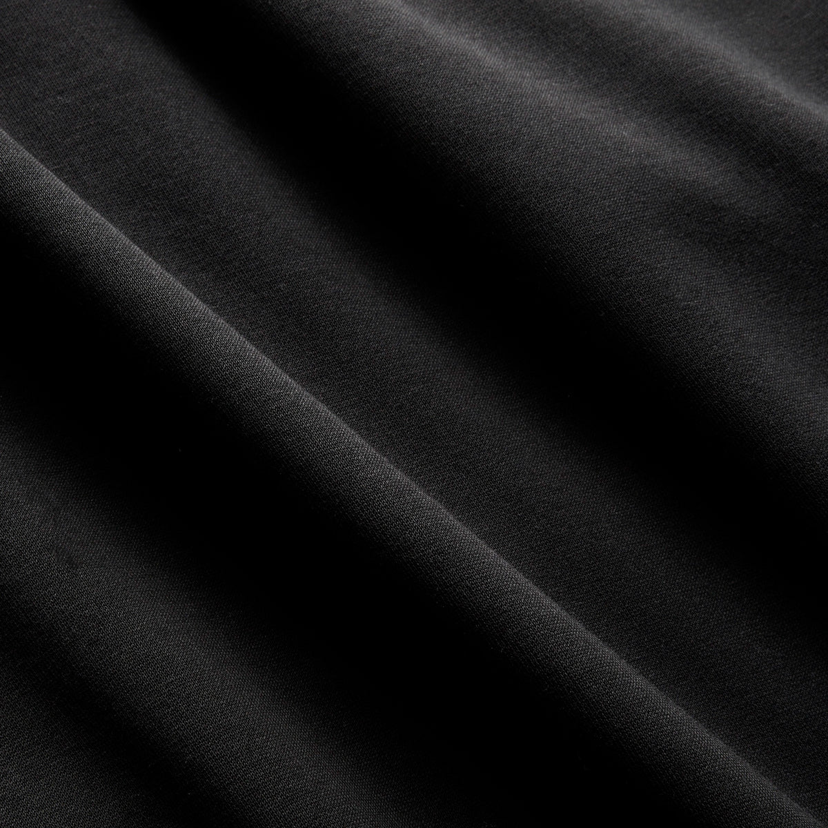 Close-up of heavyweight black cotton hoodie fabric texture