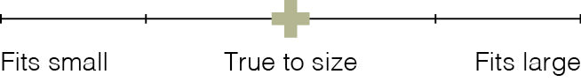 Hoodie fit scale showing the garment as true to size