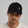 Black Vanture Icon Cap worn from the front showing the embroidered icon